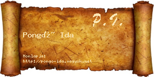 Pongó Ida névjegykártya